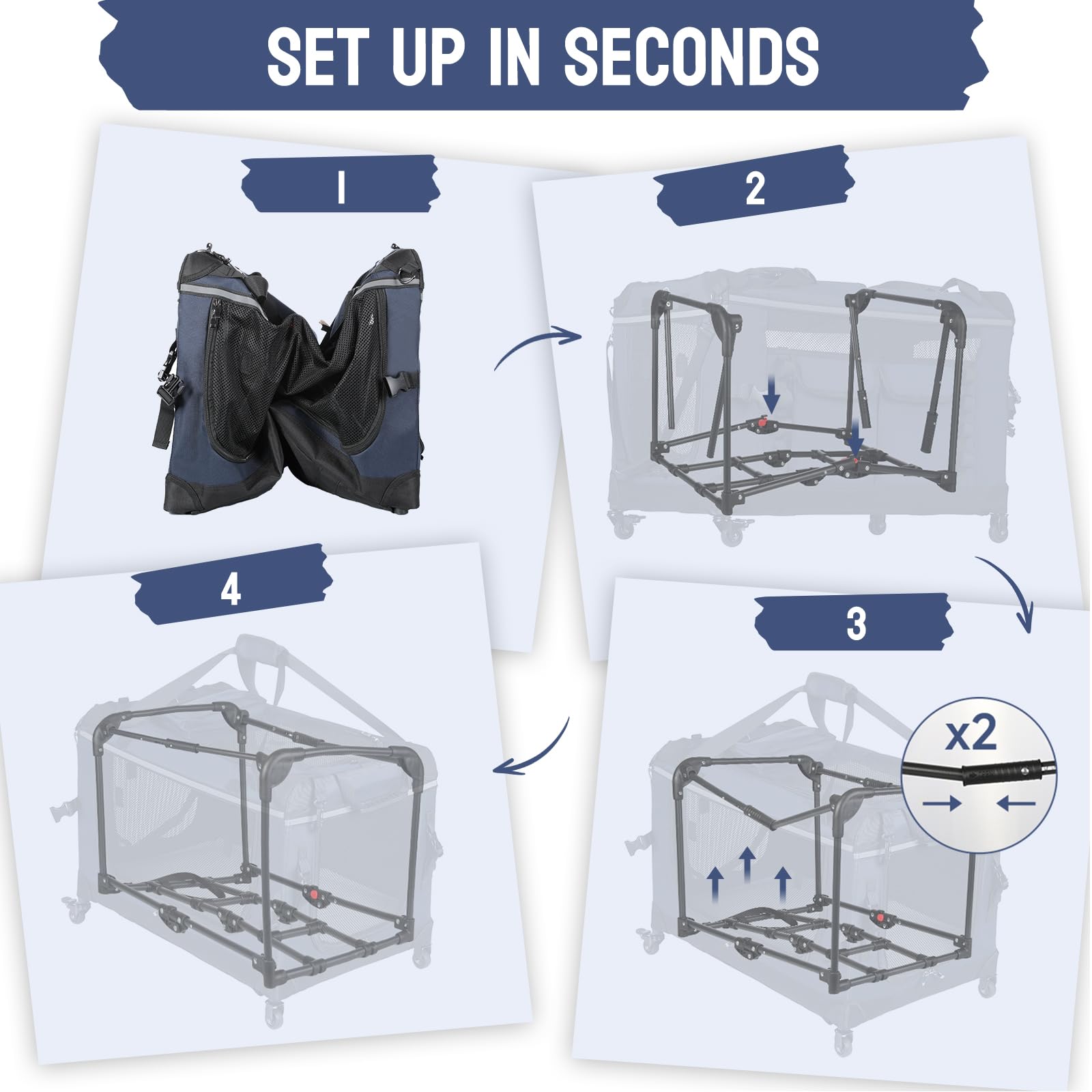 PEGIC soft crate with mesh windows offers breathable visibility for calm car journeys