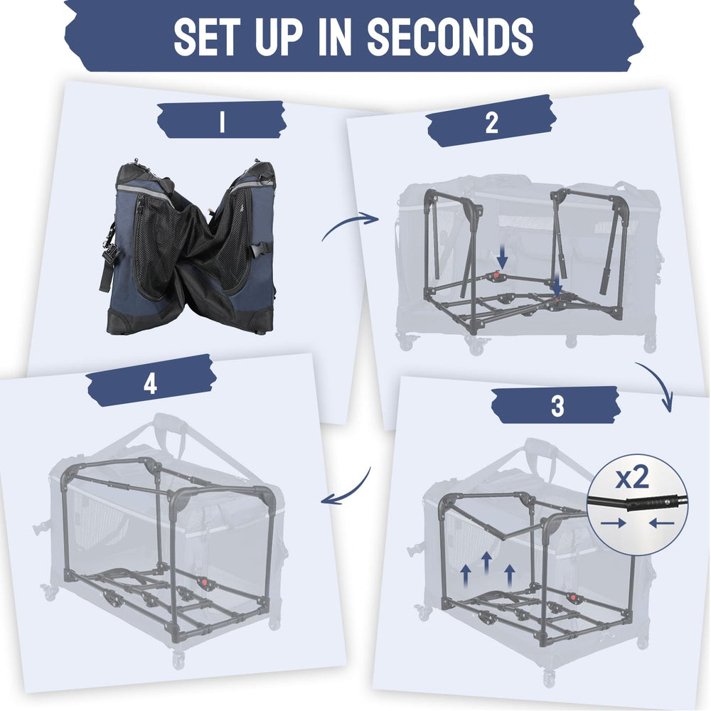 PEGIC soft crate with mesh windows offers breathable visibility for calm car journeys