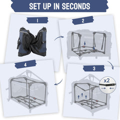 PEGIC soft crate with mesh windows offers breathable visibility for calm car journeys