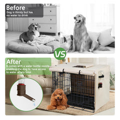 Peipaws dog crate cover 48-inch top window shows airflow and visibility.