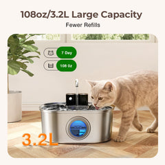 Pektaco battery-powered fountain offers cordless placement away from outlets.
