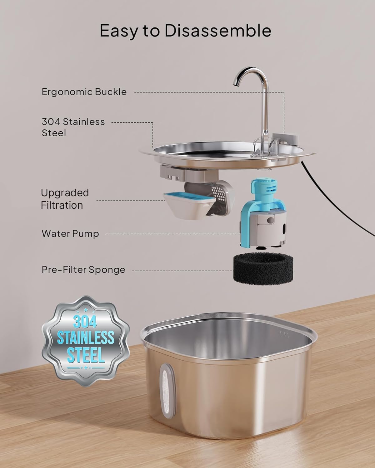 PEKTACO dishwasher-safe design allows easy cleaning after busy days.