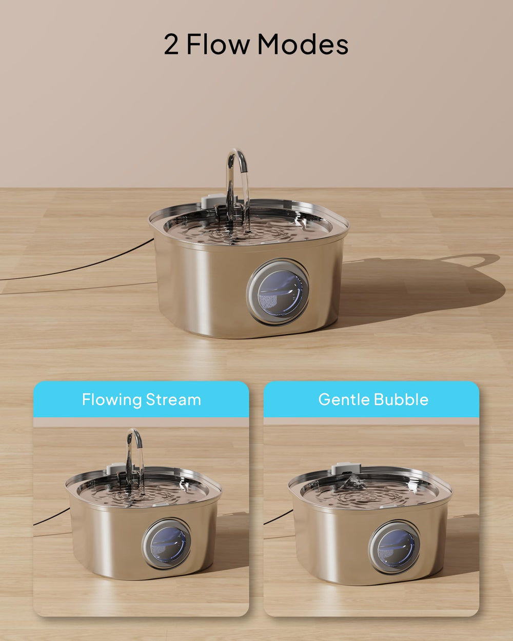 PEKTACO fountain features modular design for easy assembly and cleaning.