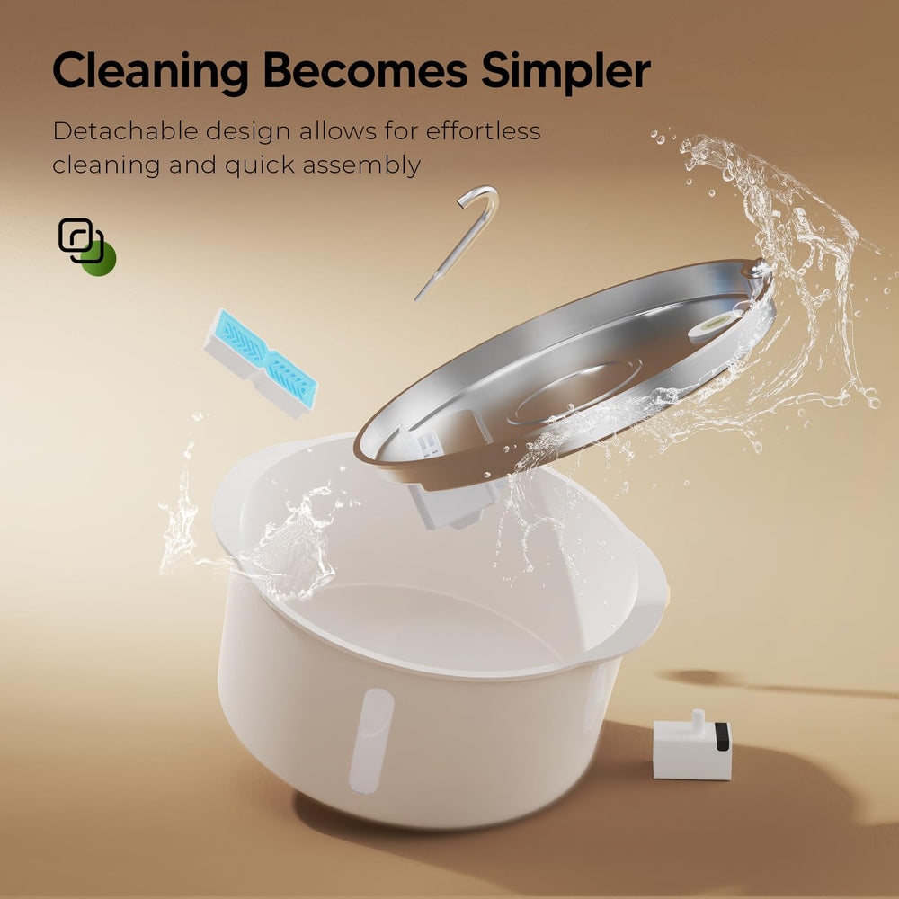 PEKTACO dog water fountain detachable-clean design for effortless maintenance.