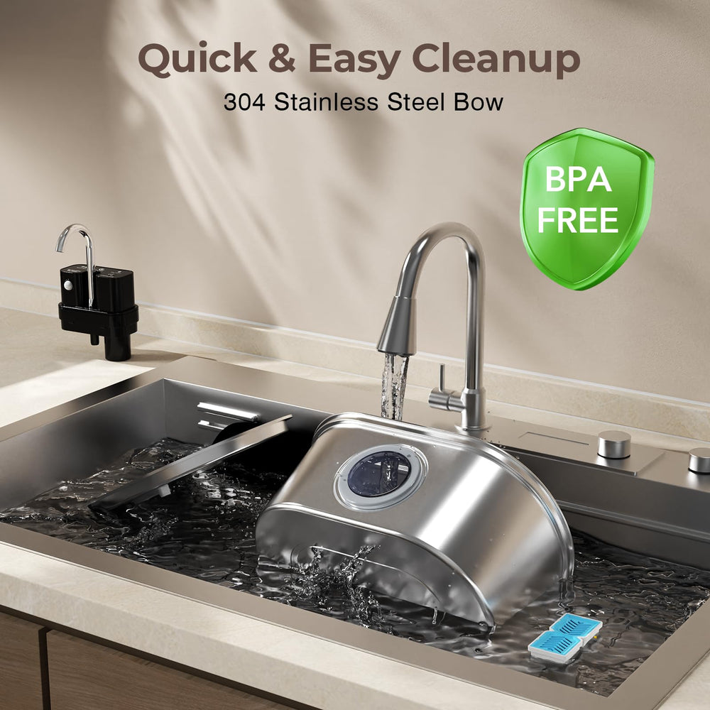 Pektaco quiet pump water fountain runs at about 25 dB for peaceful home use.