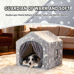 Pelemee night-luminous-stars dog tent glow highlights magical ambiance at night