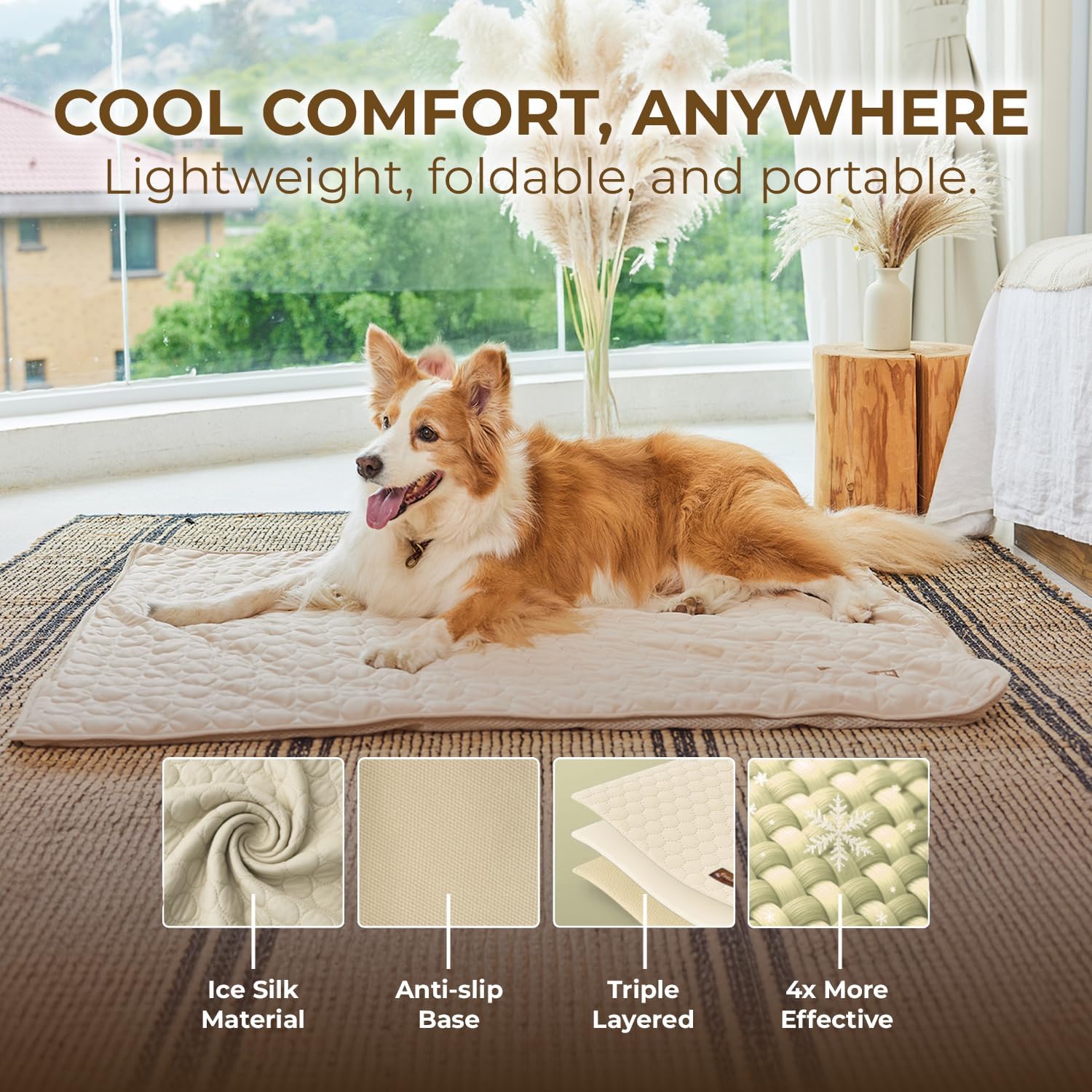 Pelsbarn durable beige dog mat built to last through summer use