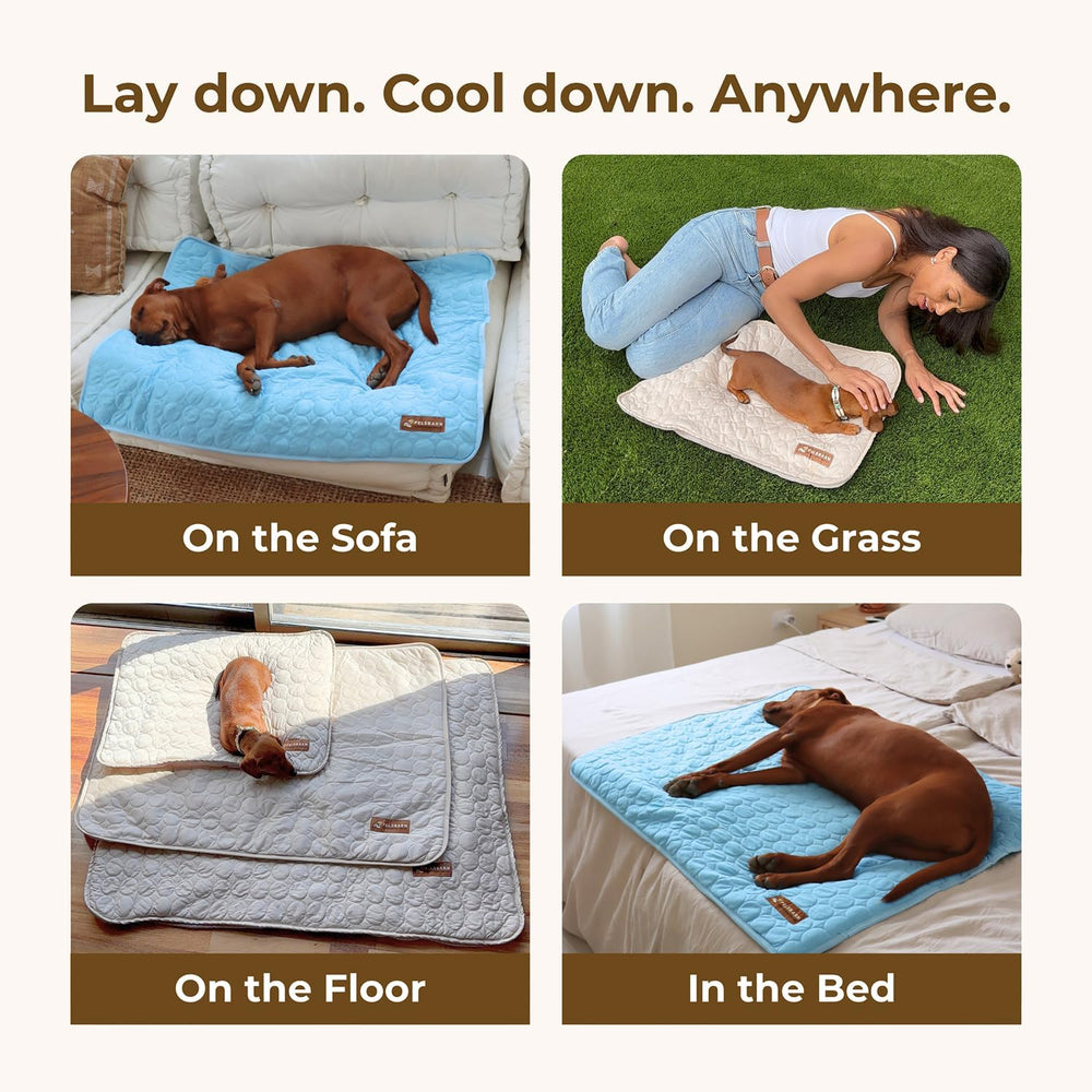 Pelsbarn dog cooling mat beige suitable for indoor and outdoor use