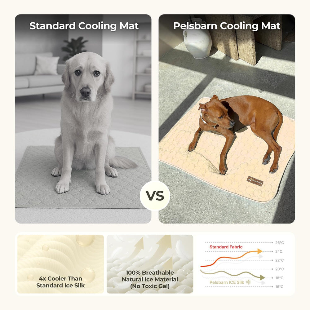 Pelsbarn washable beige dog mat with removable cover for quick cleaning