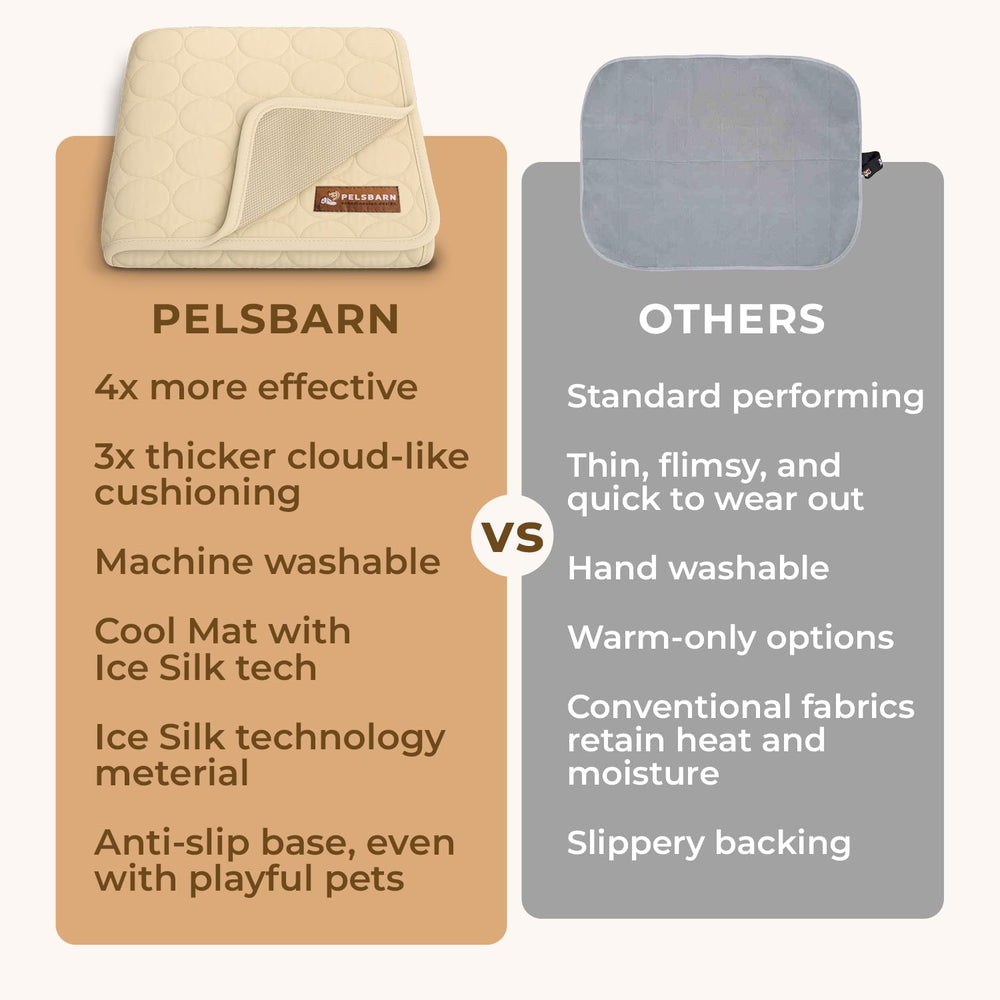 Pelsbarn Ice Silk cooling mat beige ideal for small dogs 18x21 inches