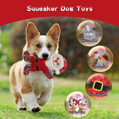 PELTEFLU Christmas dog toy santa squeaker supports interactive bonding with your pet.