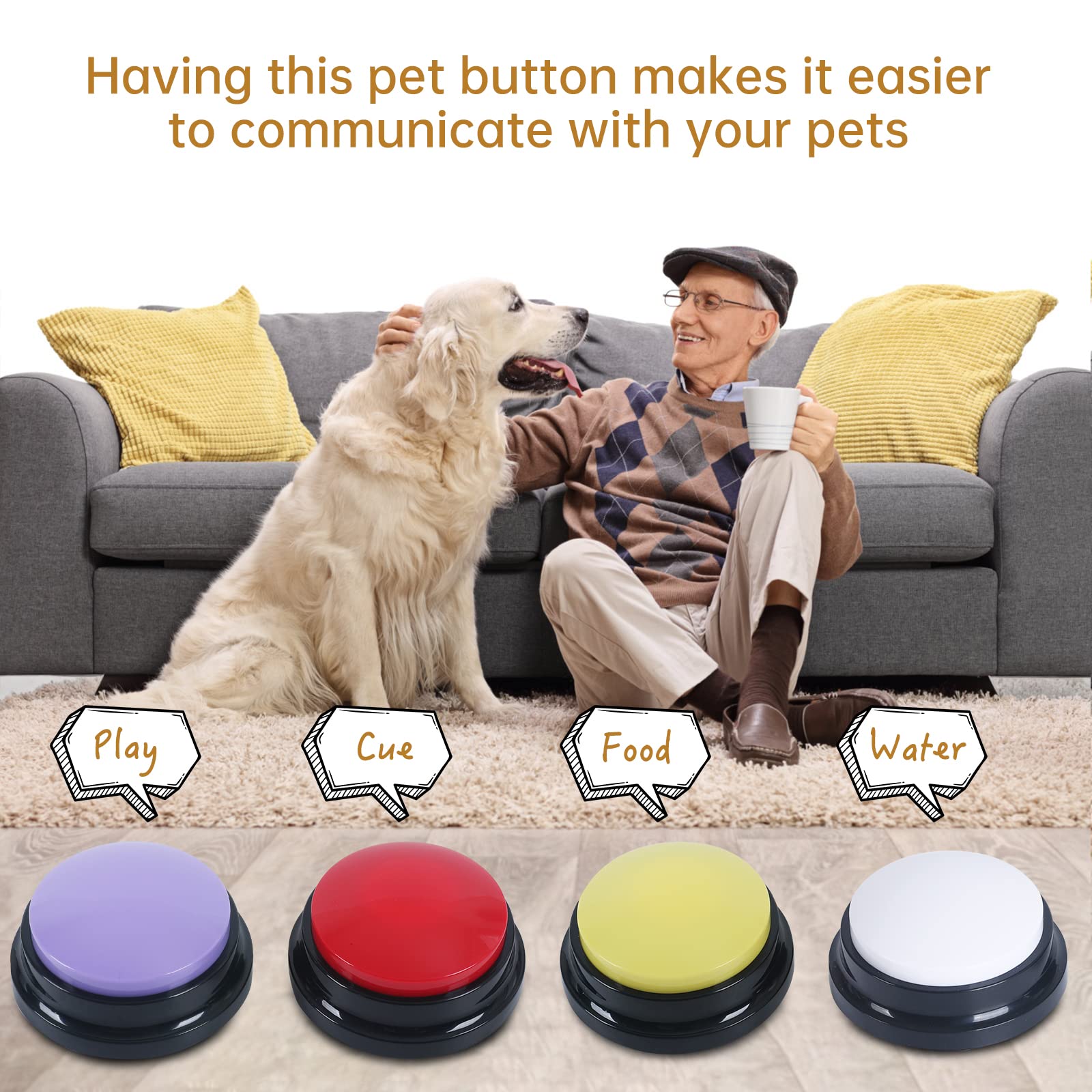 PELTEFLU pet interaction buzzer for family fun and training