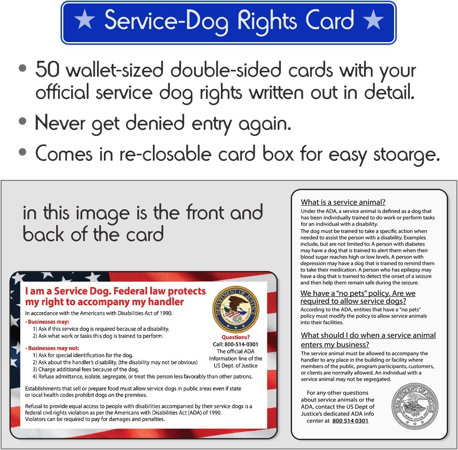 Pelto ADA information cards wallet-ready for quick access during visits.