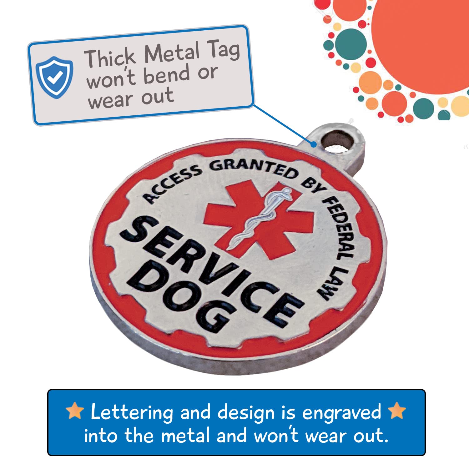Pelto service dog harness with metal clip for secure leash attachment