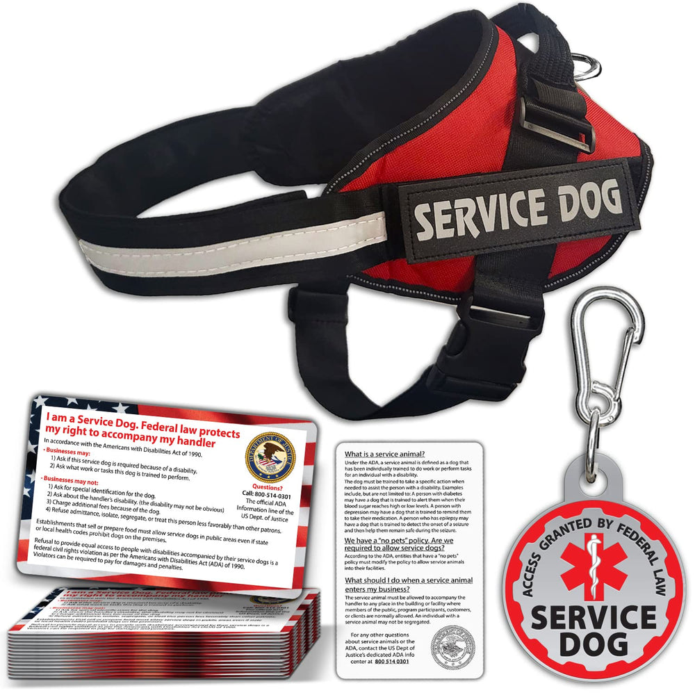 Pelto service dog vest with reflective harness and handle for safer daily walks.