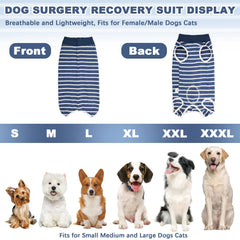 PELUKOA dog recovery suit blue large chest close-up shows breathable fabric