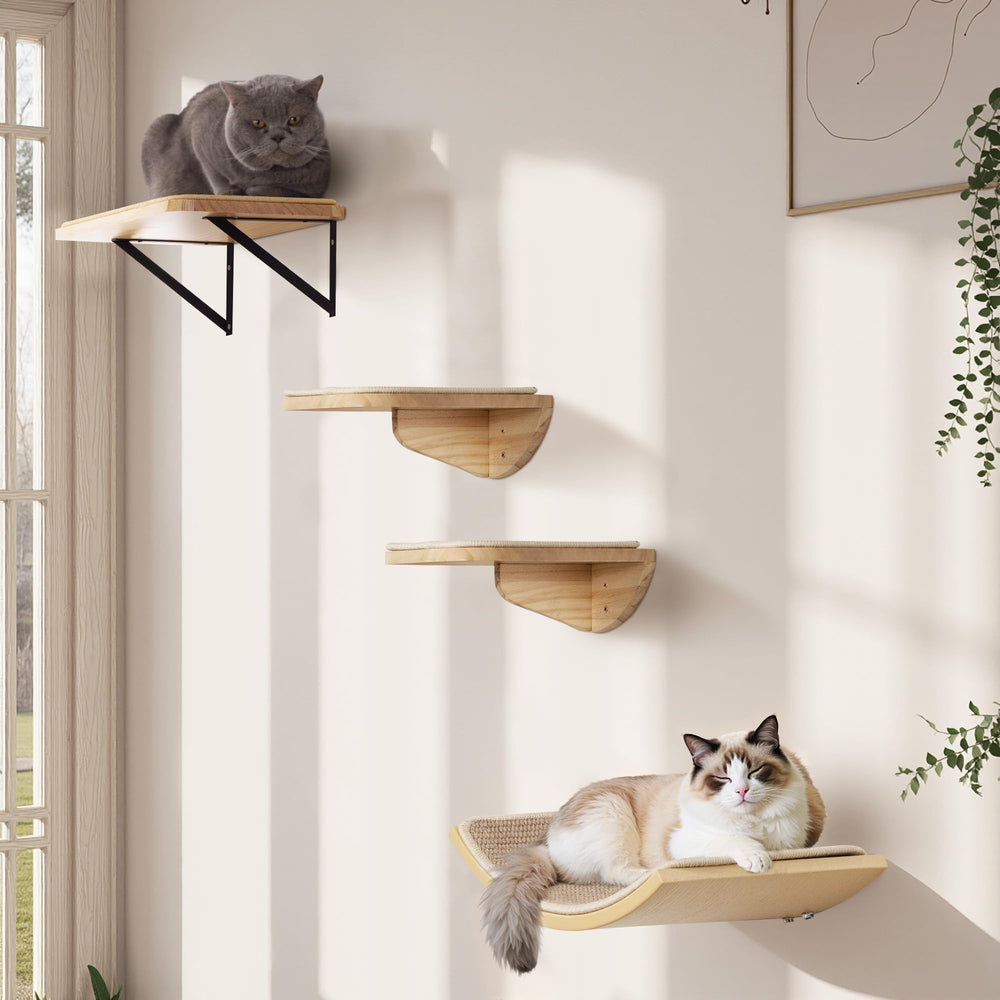 PELUMOZ cat furniture blends with home decor while saving floor space.