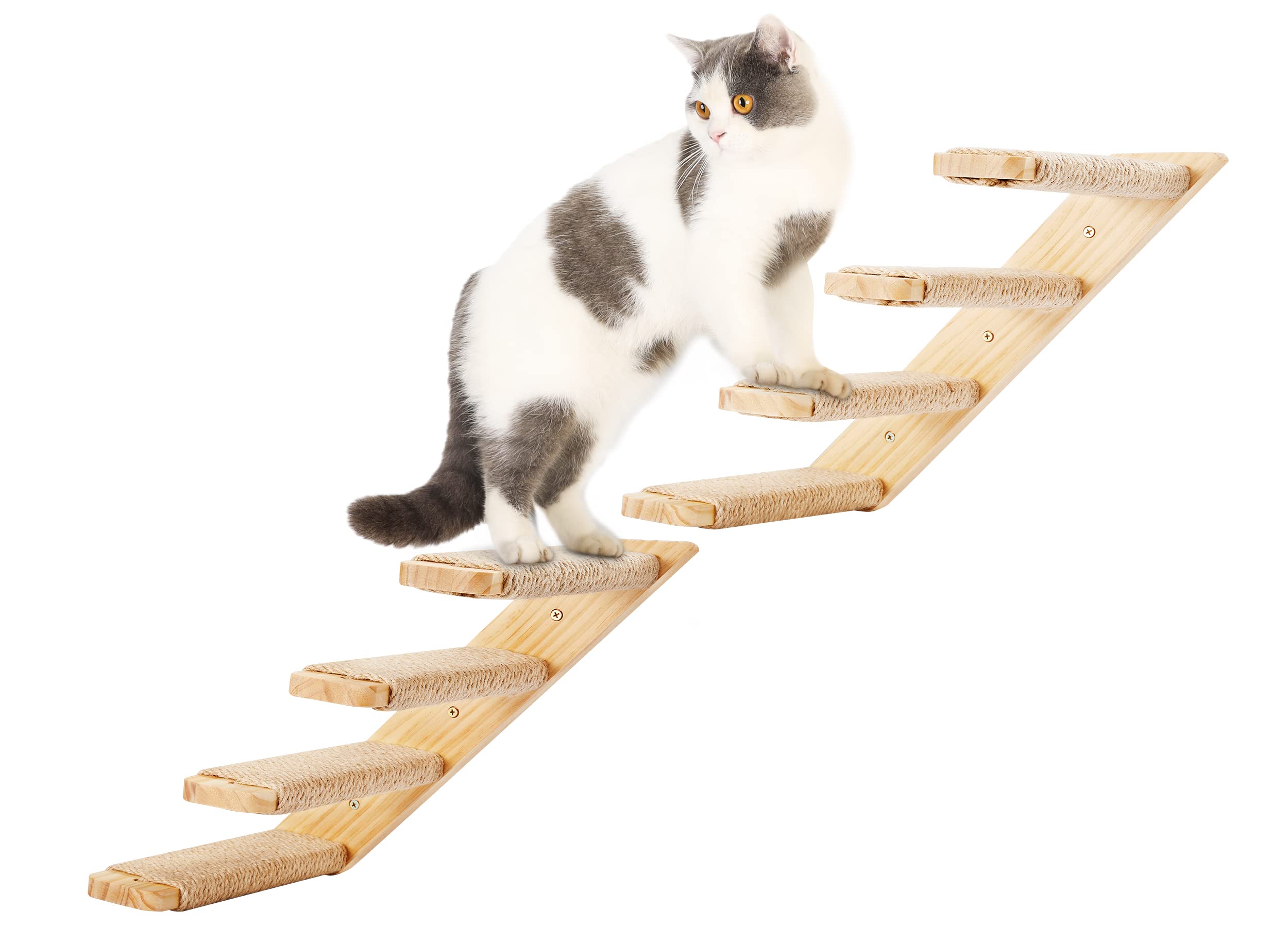 PELUMOZ cat wall climbing shelf 2pc left view for space-saving play
