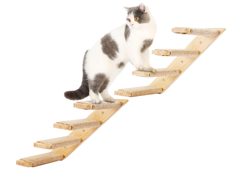PELUMOZ cat wall climbing shelf 2pc left view for space-saving play