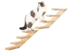 PELUMOZ cat wall climbing shelf 2pc left view for space-saving play