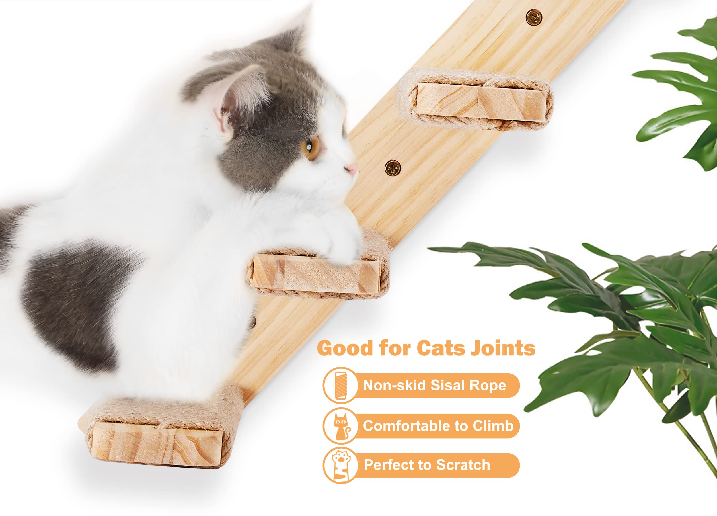 PELUMOZ cat wall climbing shelf 2pc right view shows sturdy mounting