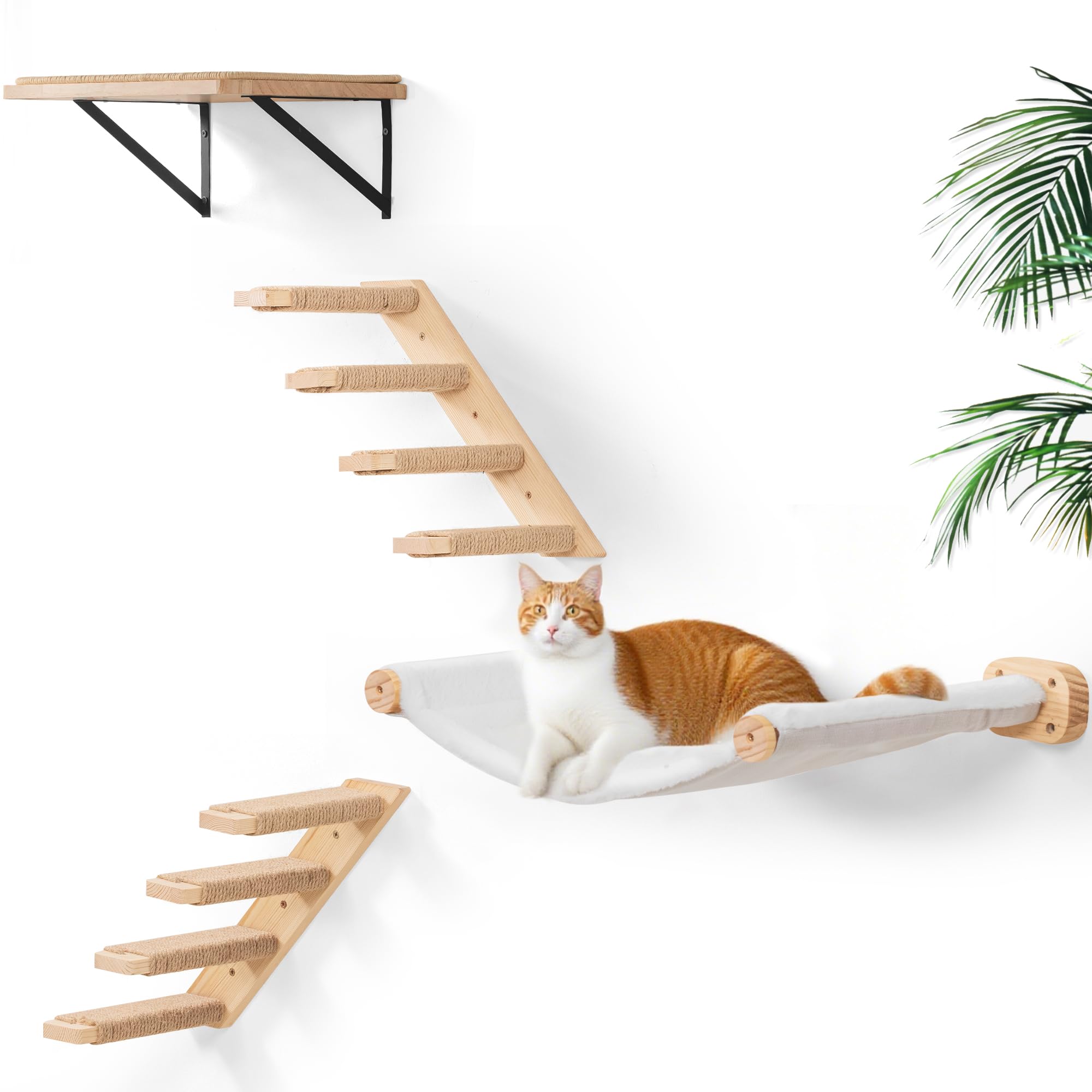 Peluomoz cat wall hammock curved canvas resting softly and saving floor space