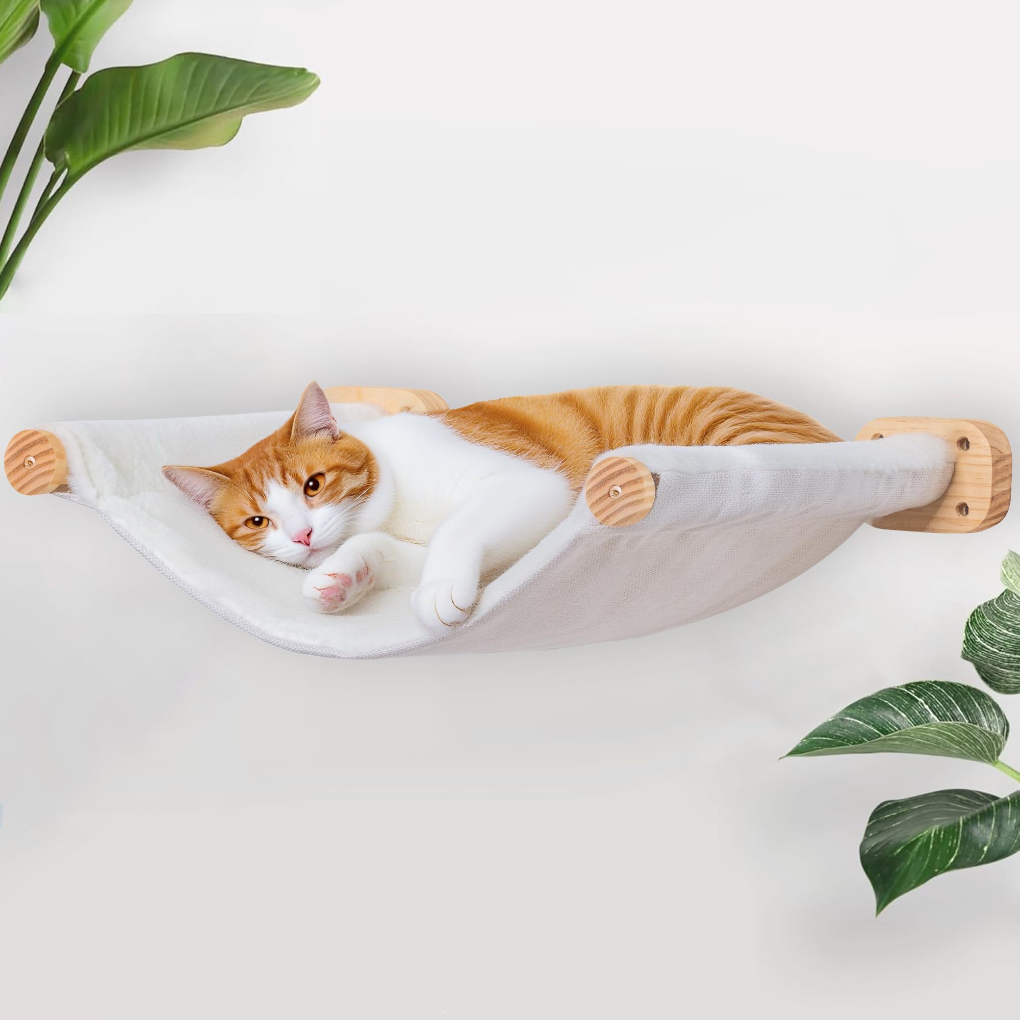 PEL UOMOZ Cat Wall Hammock demonstrates reversible fabric for all season comfort