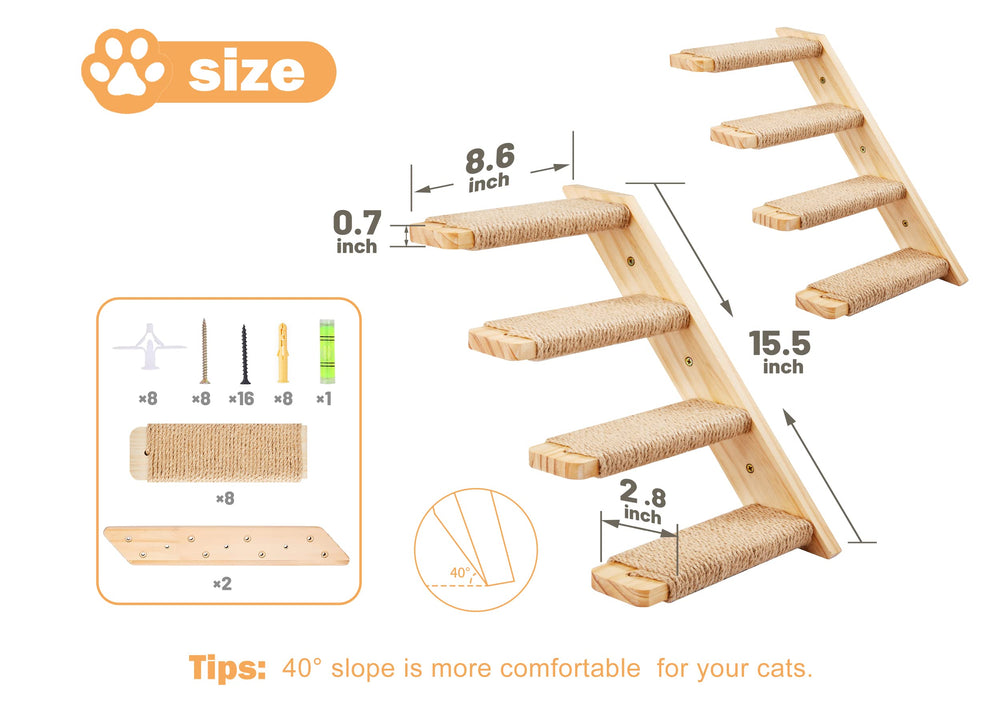 PELUMOZ cat wall rope close-up shows durable sisal scratching surface