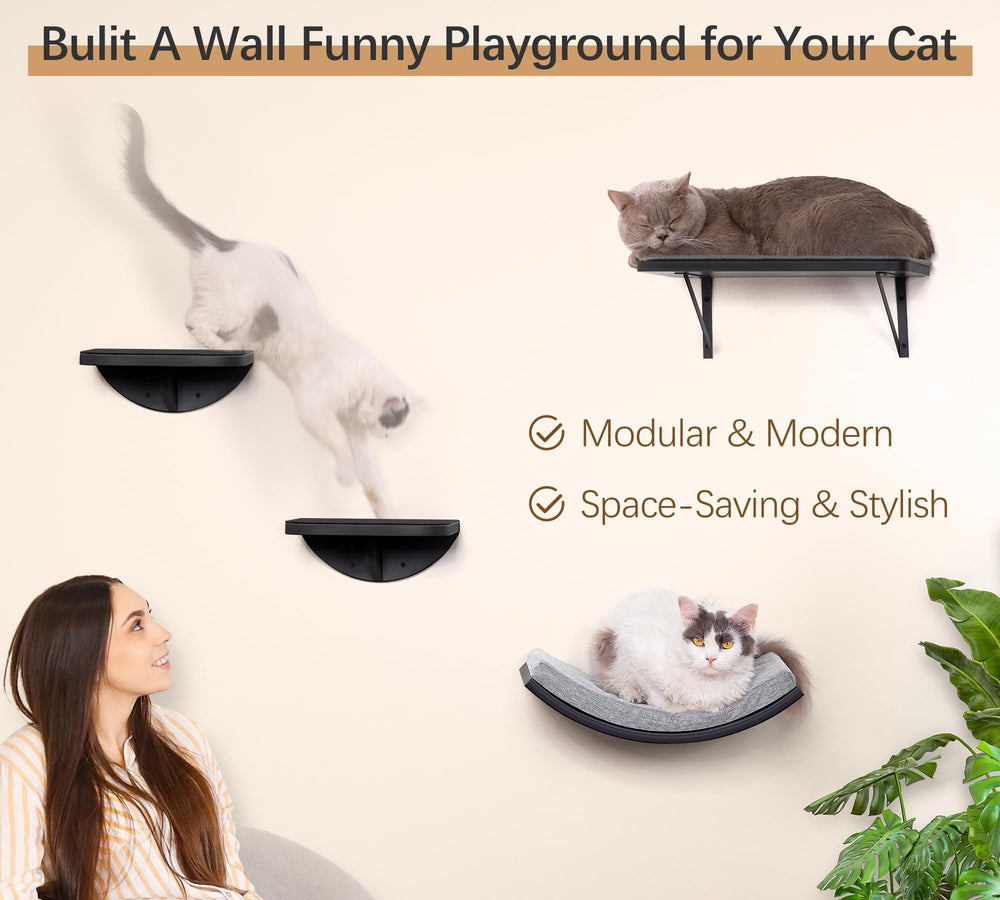 peluomoz cat wall shelf wall mount saves floor space in small homes.