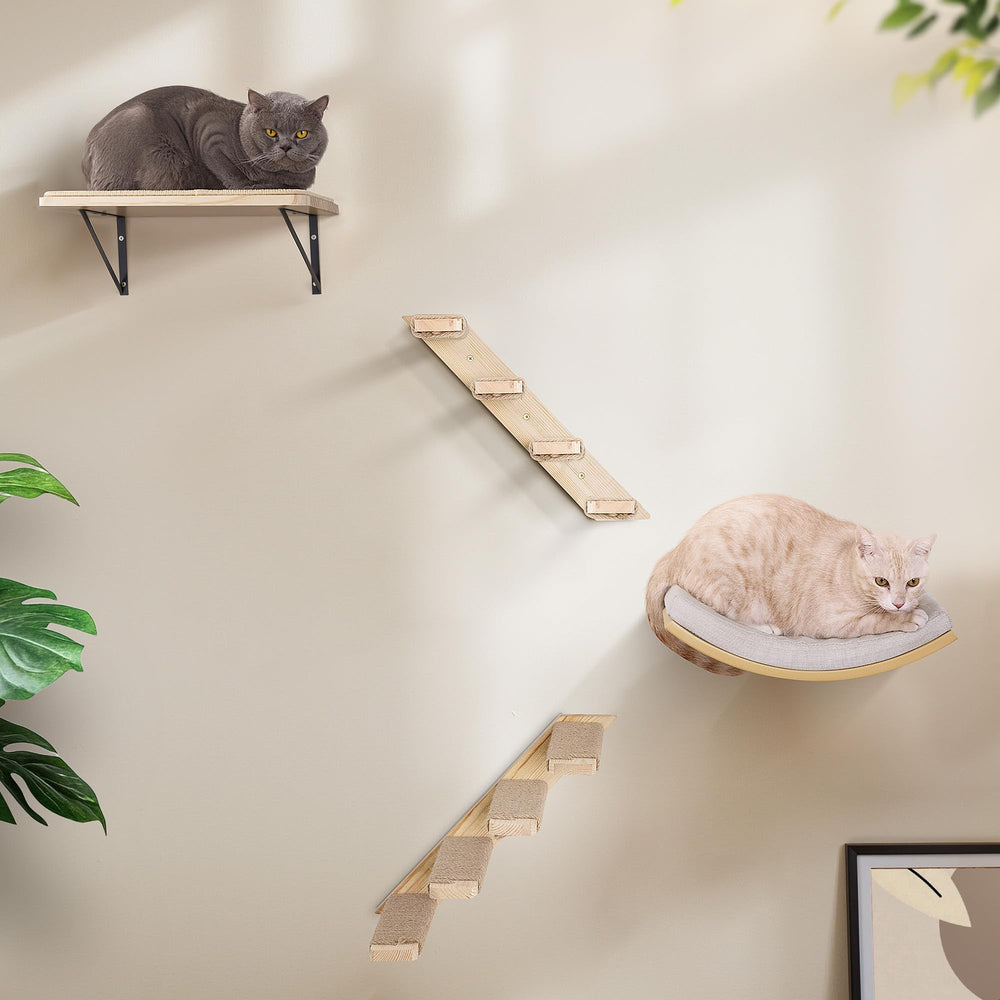 PELUMOZ cat wall shelves secure mounting—stable wall installation.
