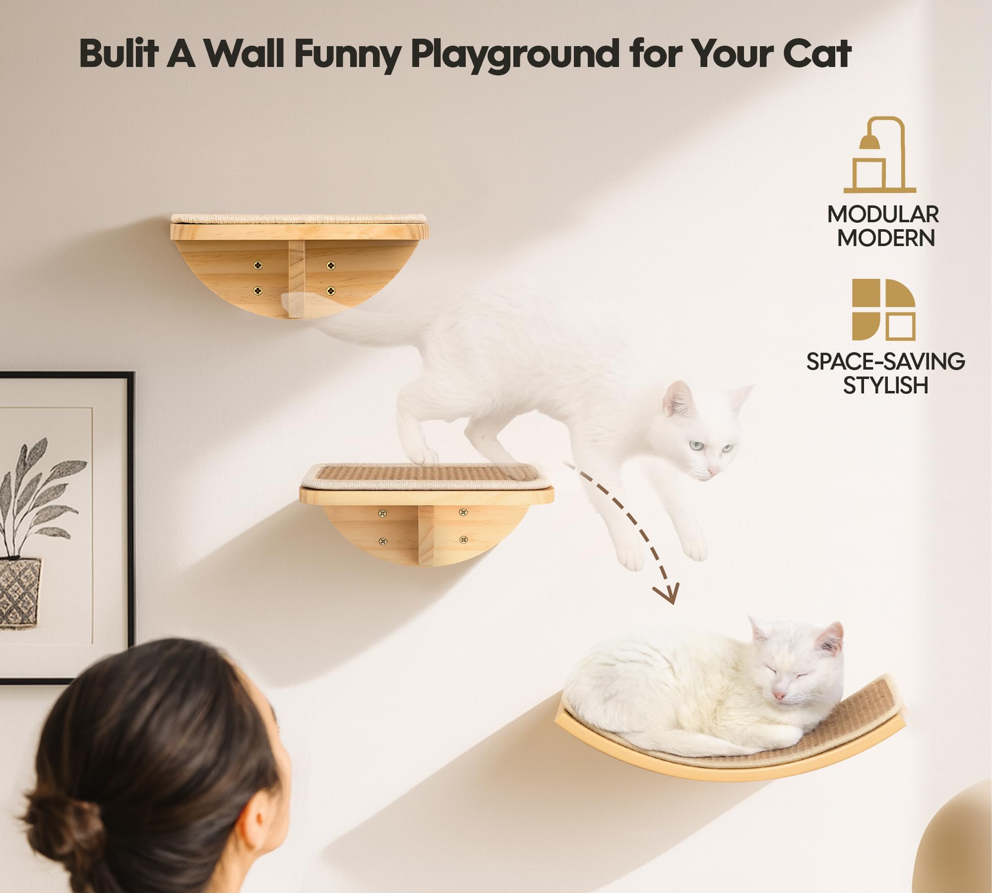 Peluomoz vertical-playground layout ready for cats to climb.