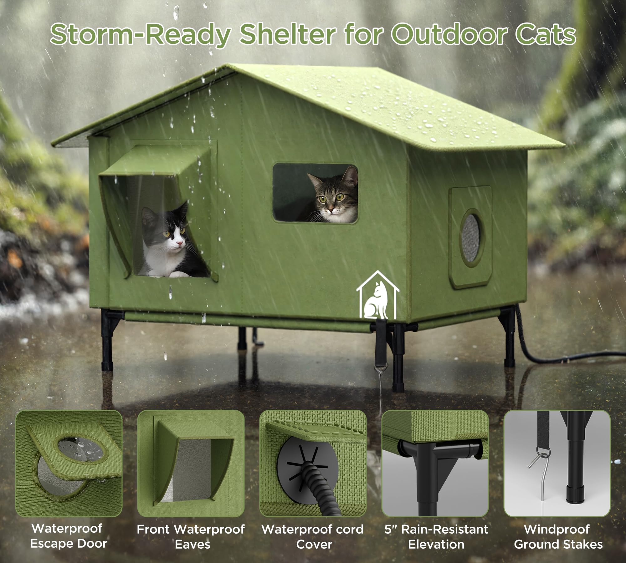 peluomoz double exits windproof flaps provide safe escape routes.