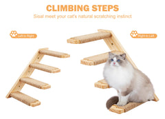 PELUMOZ scratching perches natural pine, a sturdy surface for clawing and lounging.