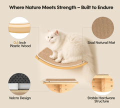 PELUMOZ sisal window perch – natural scratching and sunlit lounging.