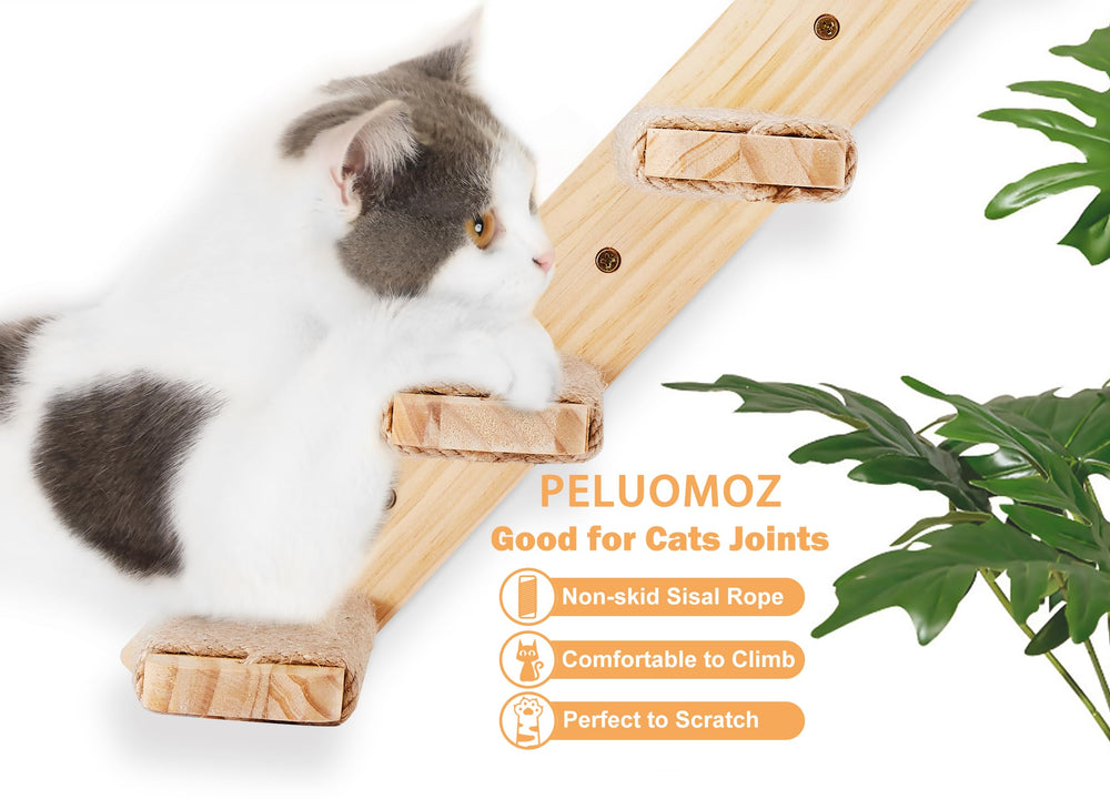 PEL UOMOZ sisal rope cat ladder provides satisfying scratching and exercise surface.