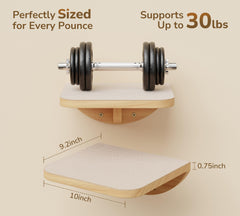 PELUMOZ wall-mounted square wood cat steps on-wall with cat for space-saving play.