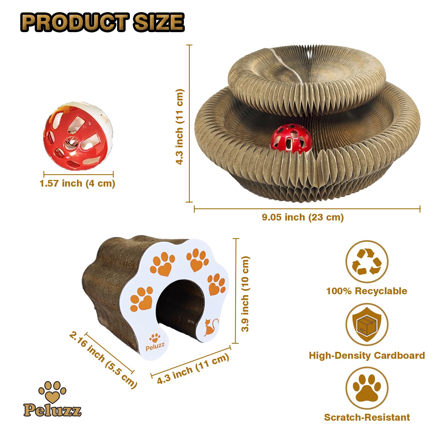 Peluzz Kitty Curls track with catnip ball invites scent driven exploration