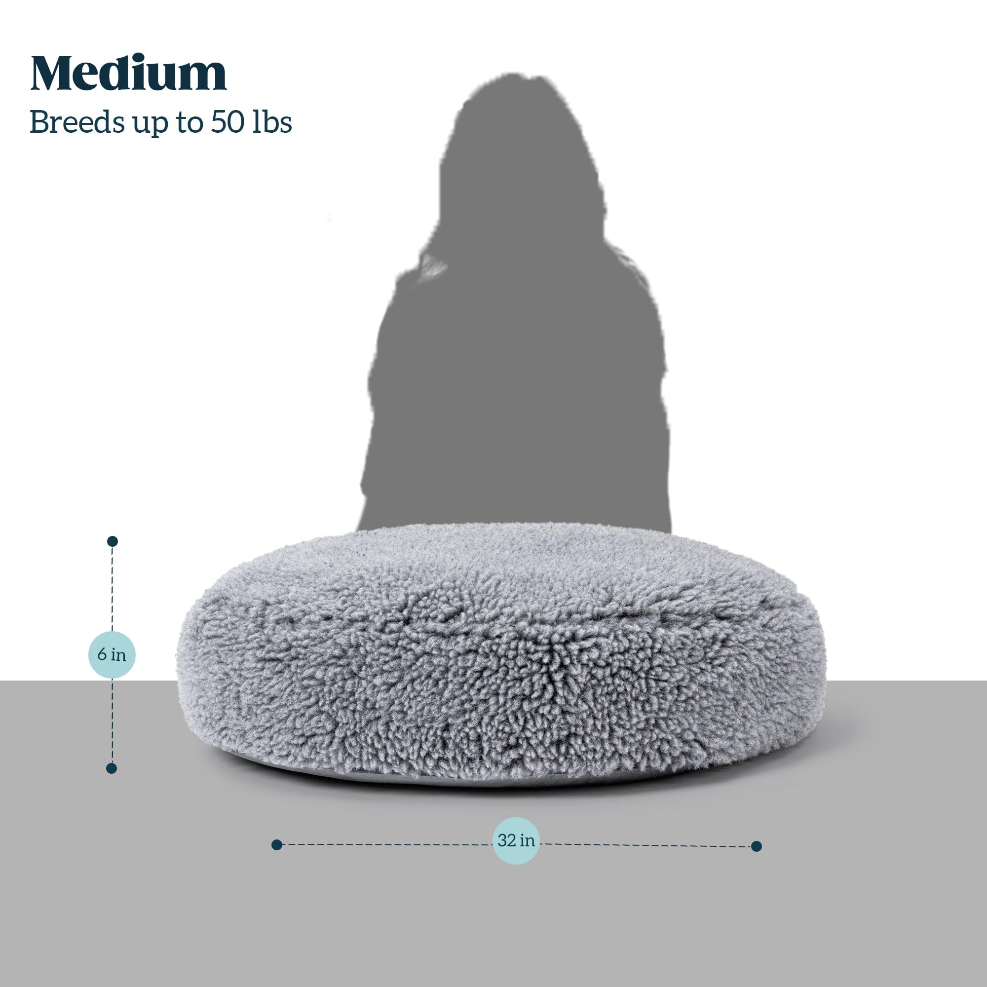 Size guidance for PELZIN Stoutwool bed suitable for medium breeds 26-50 lbs