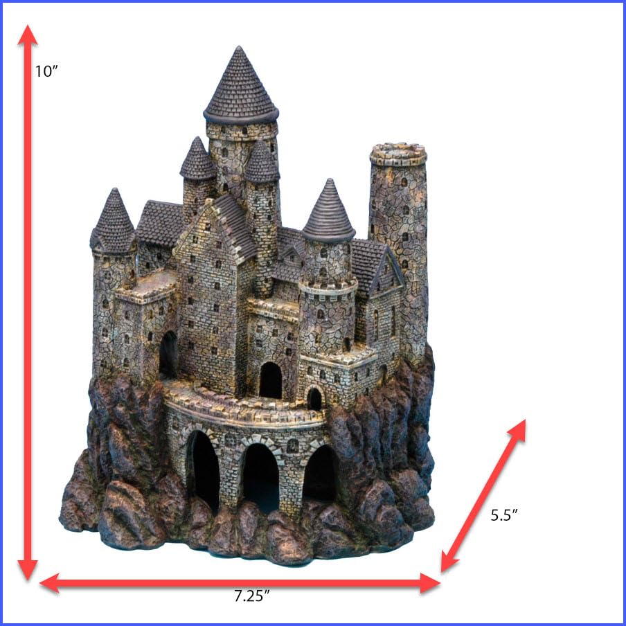 Penn-Plax Age-of-Magic castle is made of safe resin for tank ecosystems