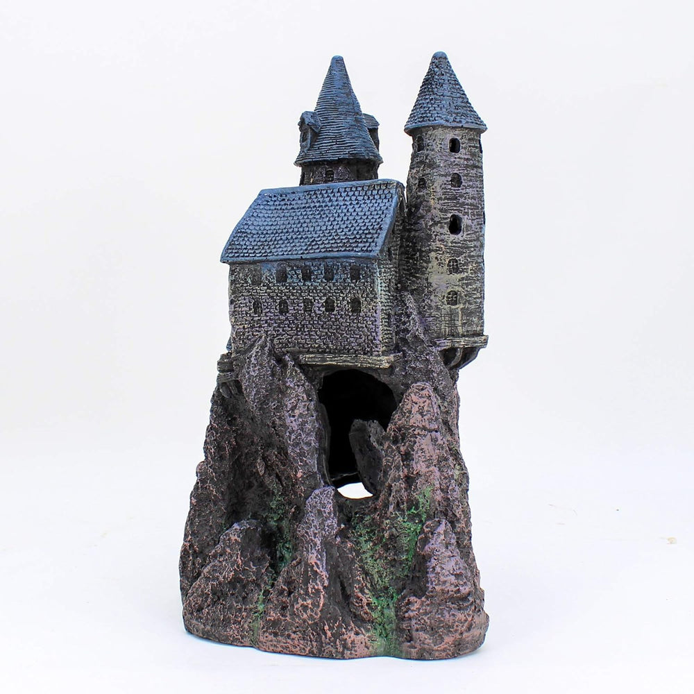 Penn-Plax Wizard’s Castle Part B blue roofs add color and charm.