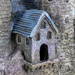 Penn-Plax Wizard’s Castle Part B side detail enhances realism with stonework.