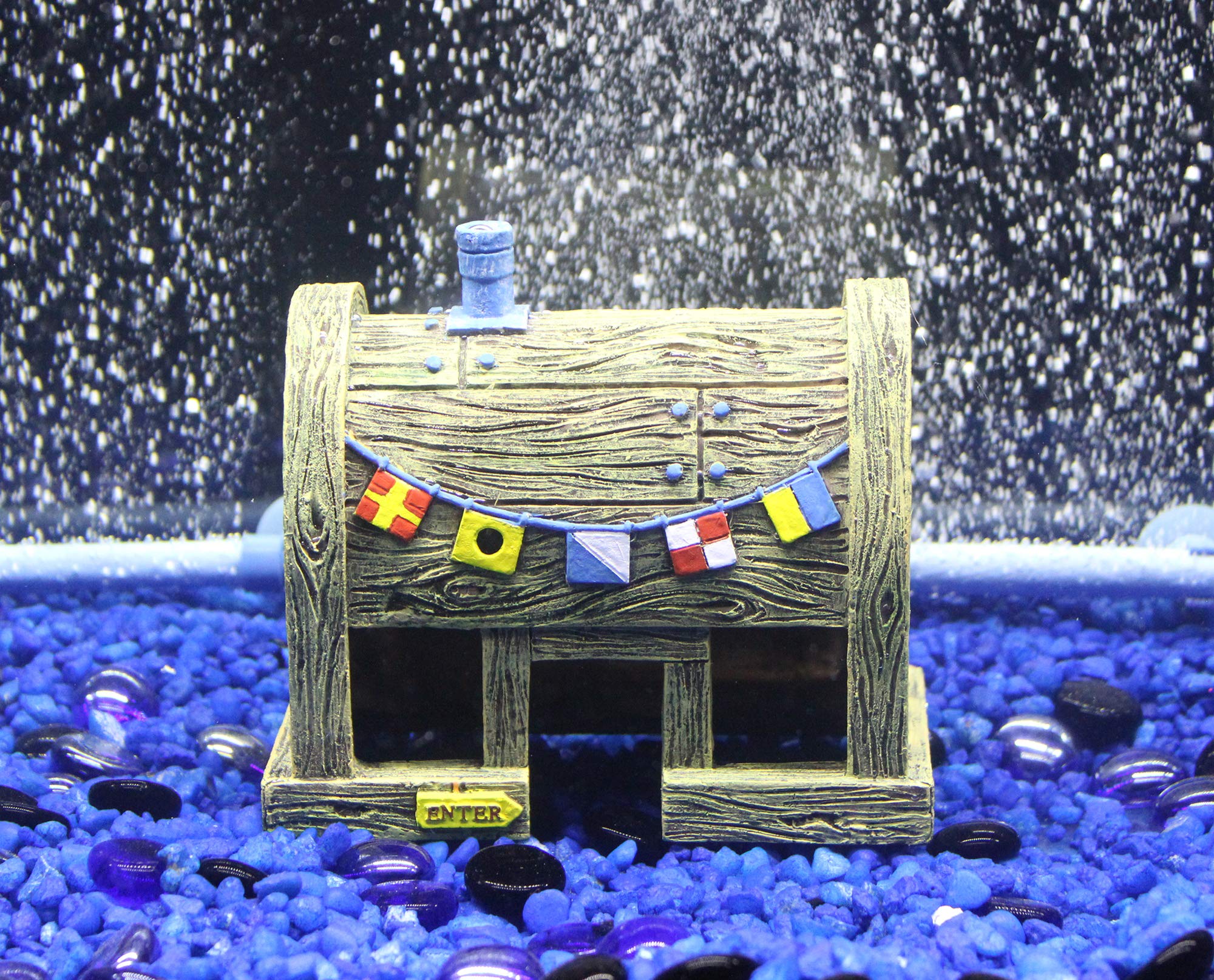 Penn-Plax Krusty Krab ornament closeup highlights safe resin and durable base
