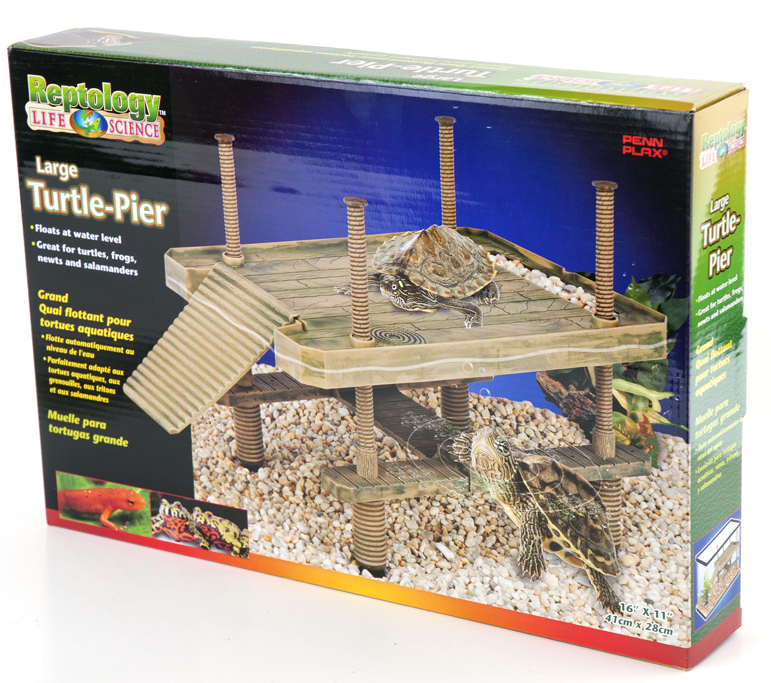 Penn-Plax Reptology built-in gravel bin balances entry.
