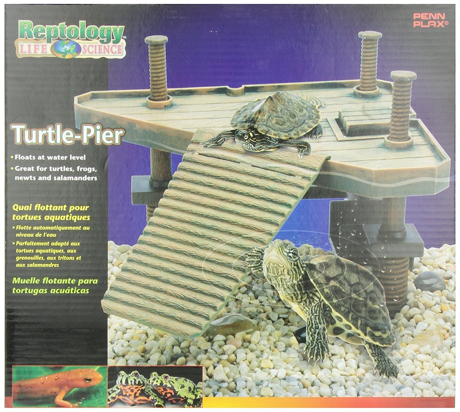 Penn-Plax Reptology Floating Turtle Pier side profile highlights easy-access docking ramp