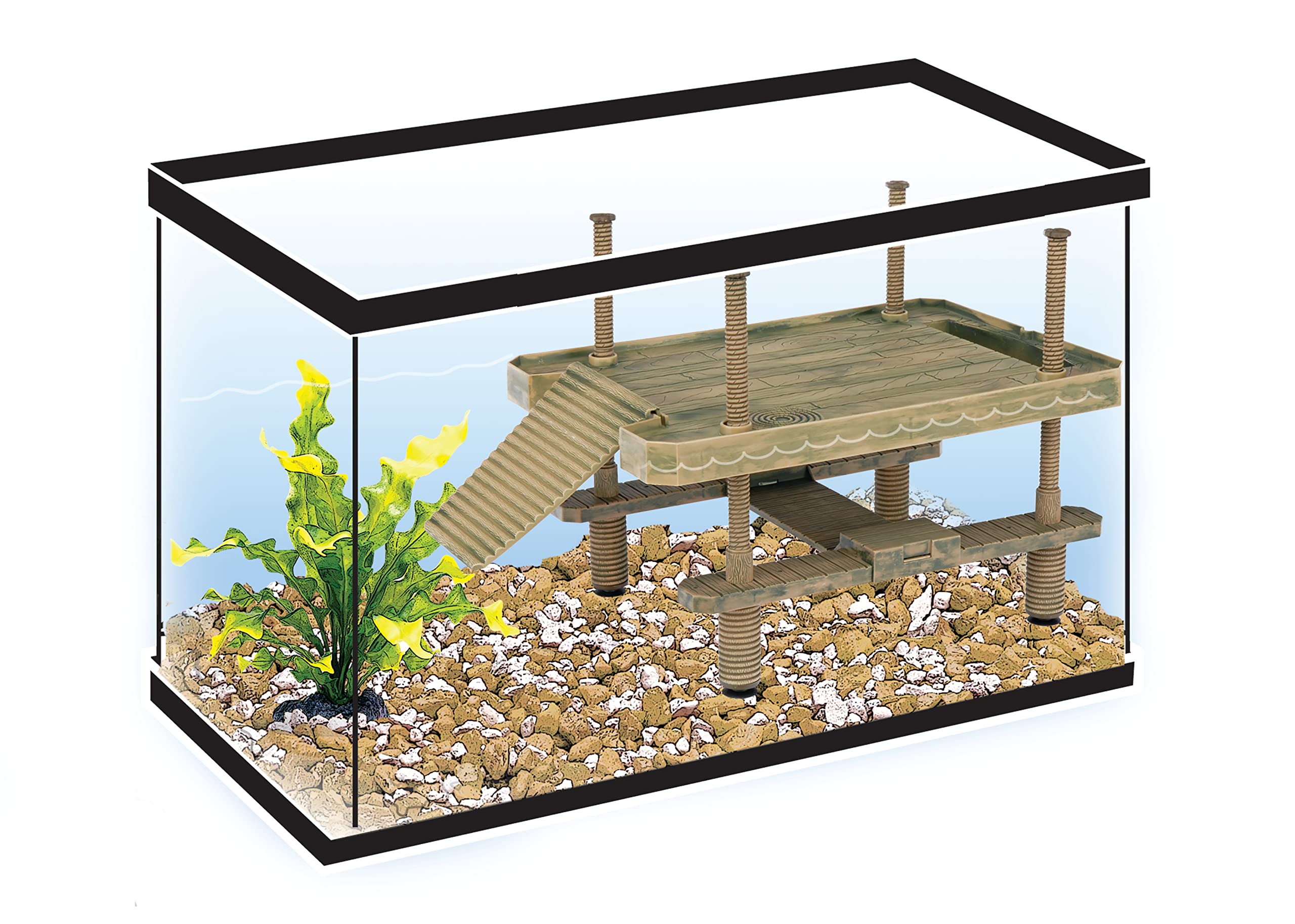 Penn-Plax Reptology natural-inspired terrarium scene with hide.