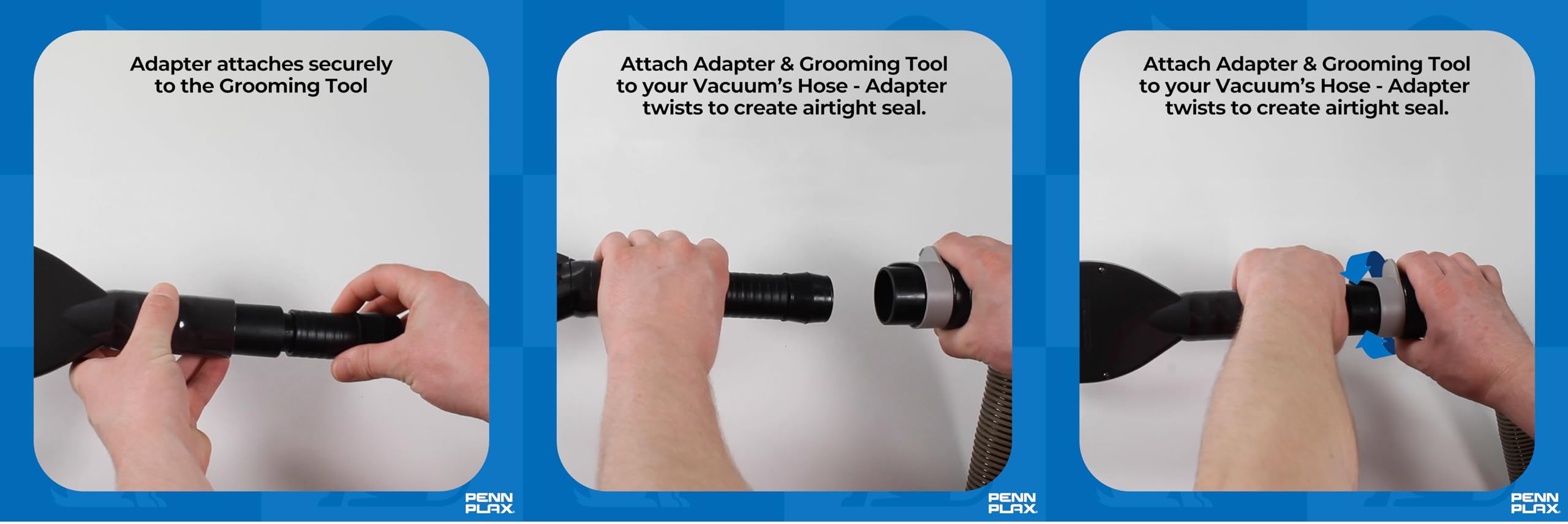 Penn-Plax VacGroom universal adapter fits most vacuums for easy setup