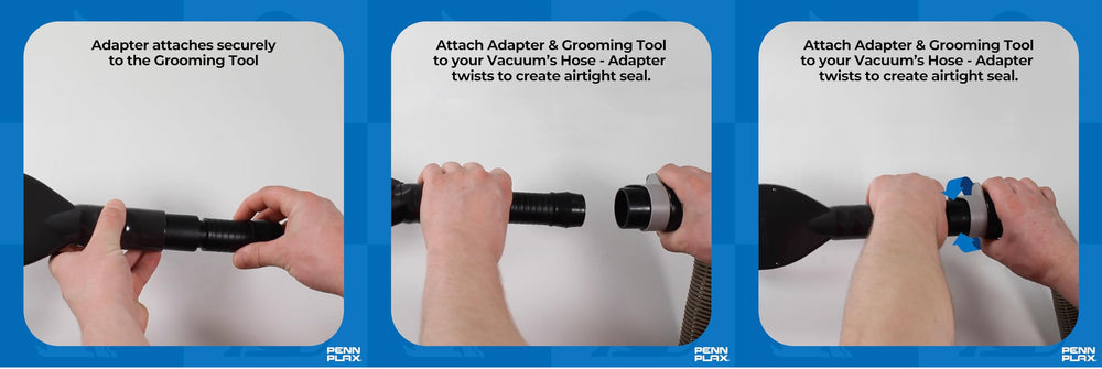 Penn-Plax VacGroom universal adapter fits most vacuums for easy setup