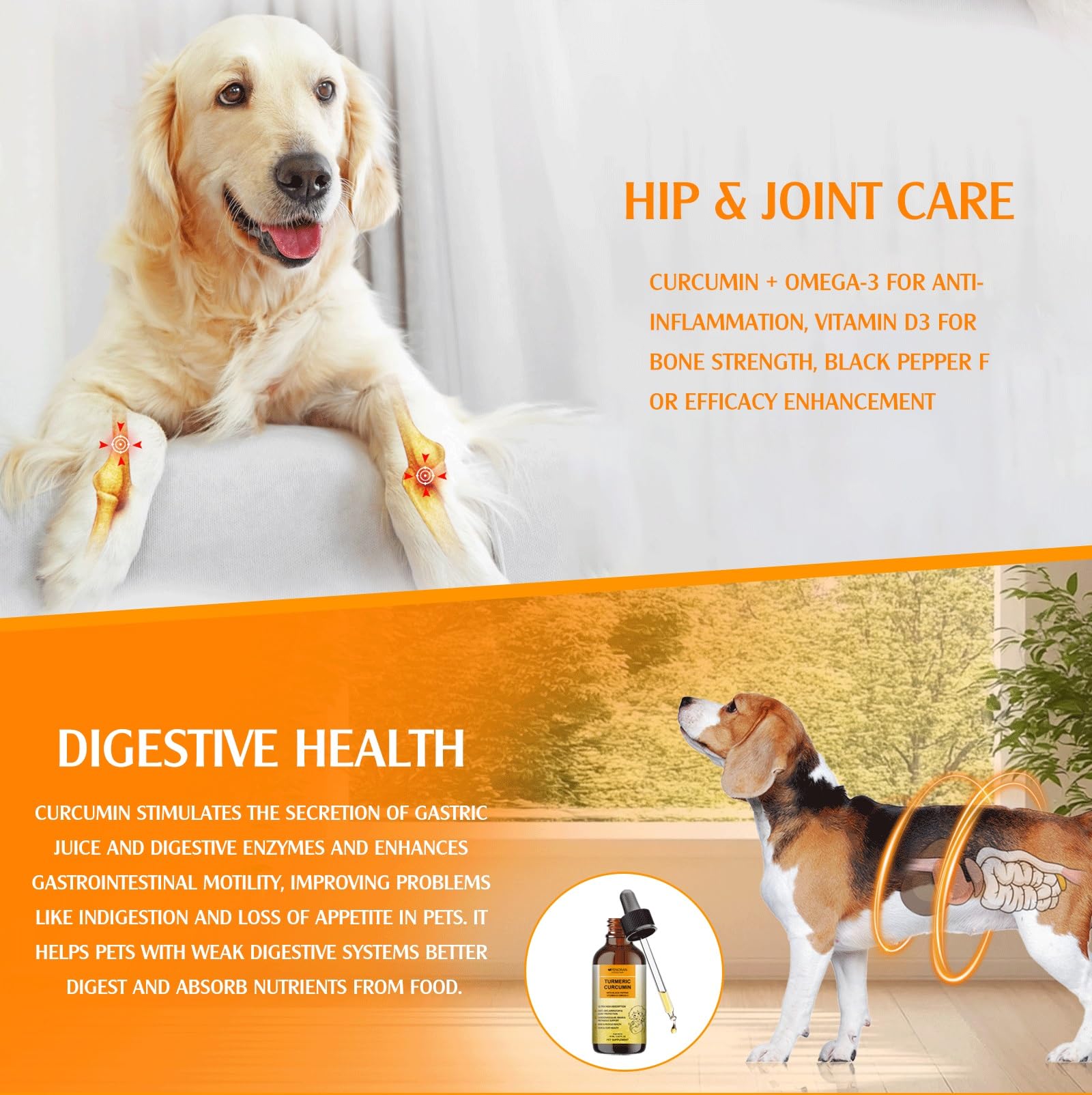 Penoran Drops skin and coat health with shinier fur.