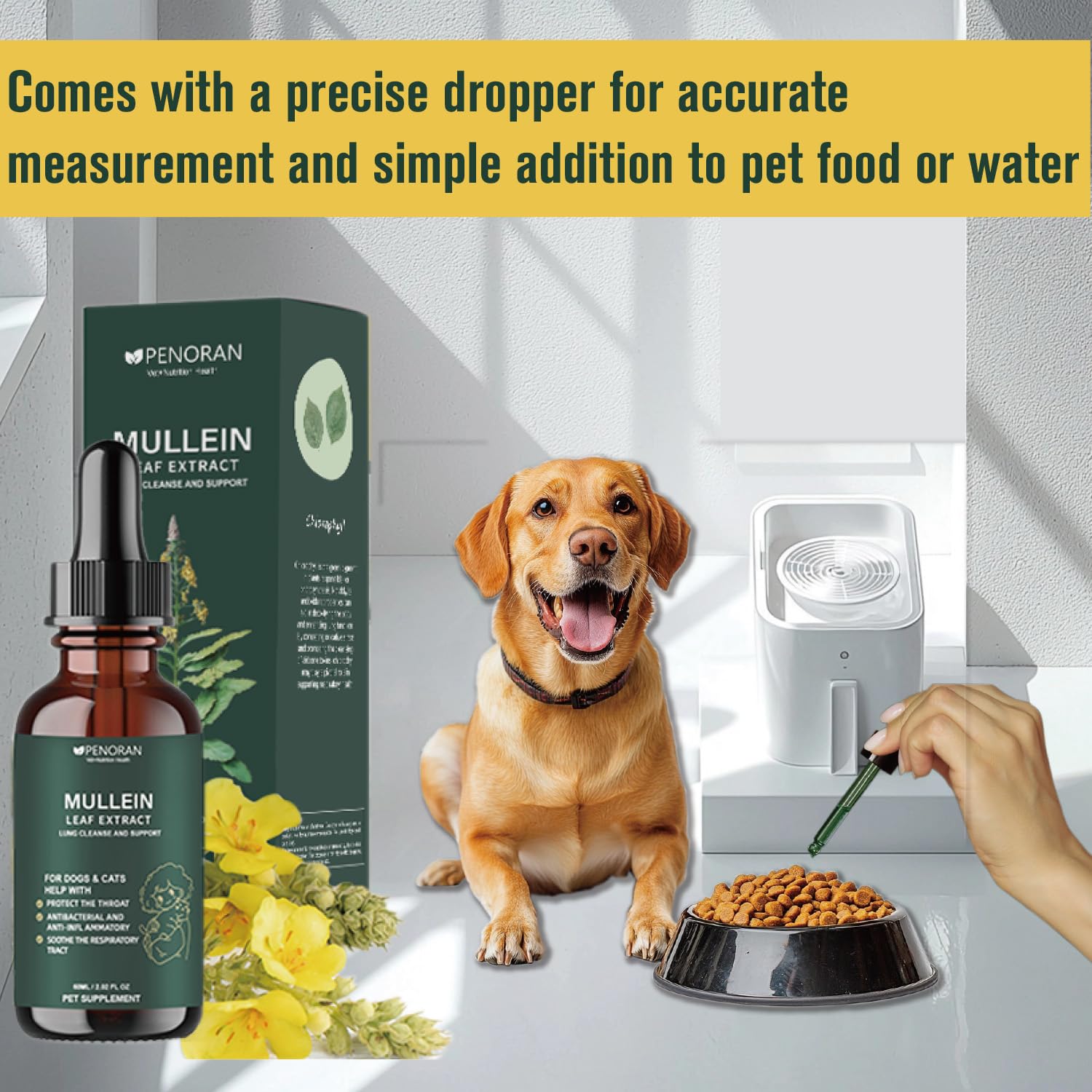 Penoran Pet Mullein Drops concentrated herbal formula.