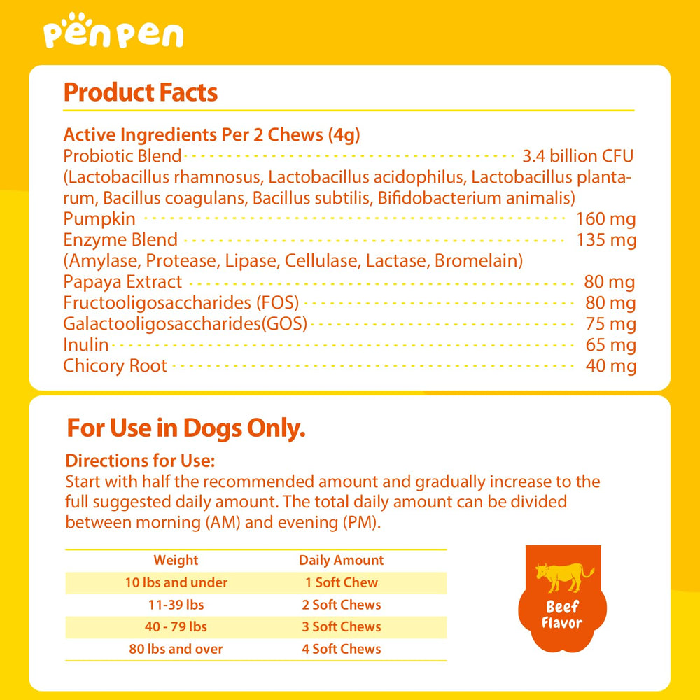 PENPEN Probiotics for Dogs daily-use treat scene encourages routine gut health.